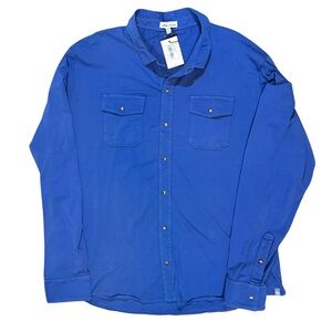 Peter Millar Ocean Blue Lava Wash Knit Shirt MS22K20 NWD/NWT 2XL Cardigan